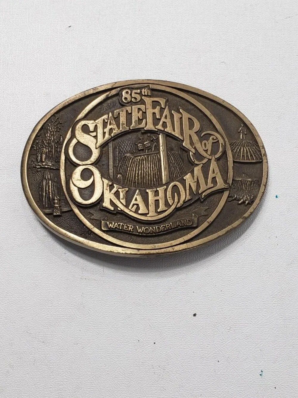 1989 85th State Fair of Oklahoma Water Wonderland Limited Edition Belt Buckle